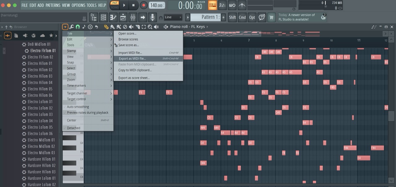 Exporting MIDI from DAW software